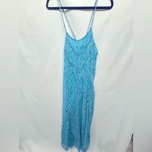 Roxy Blue Maxi Strappy Blue Sundress size Large but runs small!